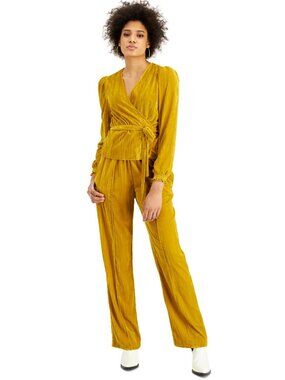 Leyden Womens Velvet Wrap Top